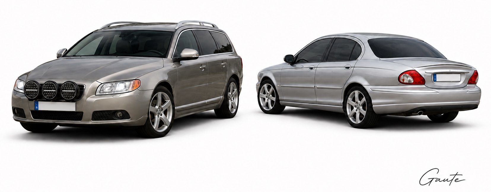 Volvo V70 och Jaguar X-Type med solfilm fr&aring;n Soyafilm &ndash; kundbilar fr&aring;n Gaute Larsen